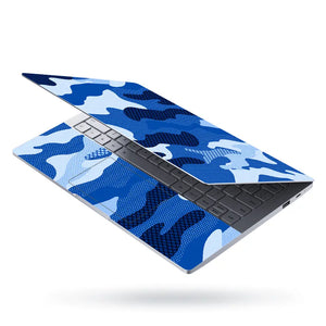 Camouflage Blue Hexagon Laptop Skin - View 3