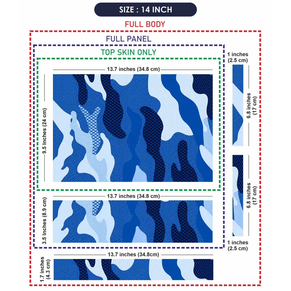Camouflage Blue Hexagon Laptop Skin - View 7