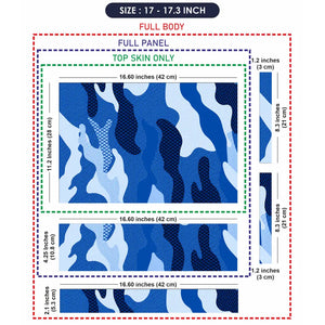 Camouflage Blue Hexagon Laptop Skin - View 9