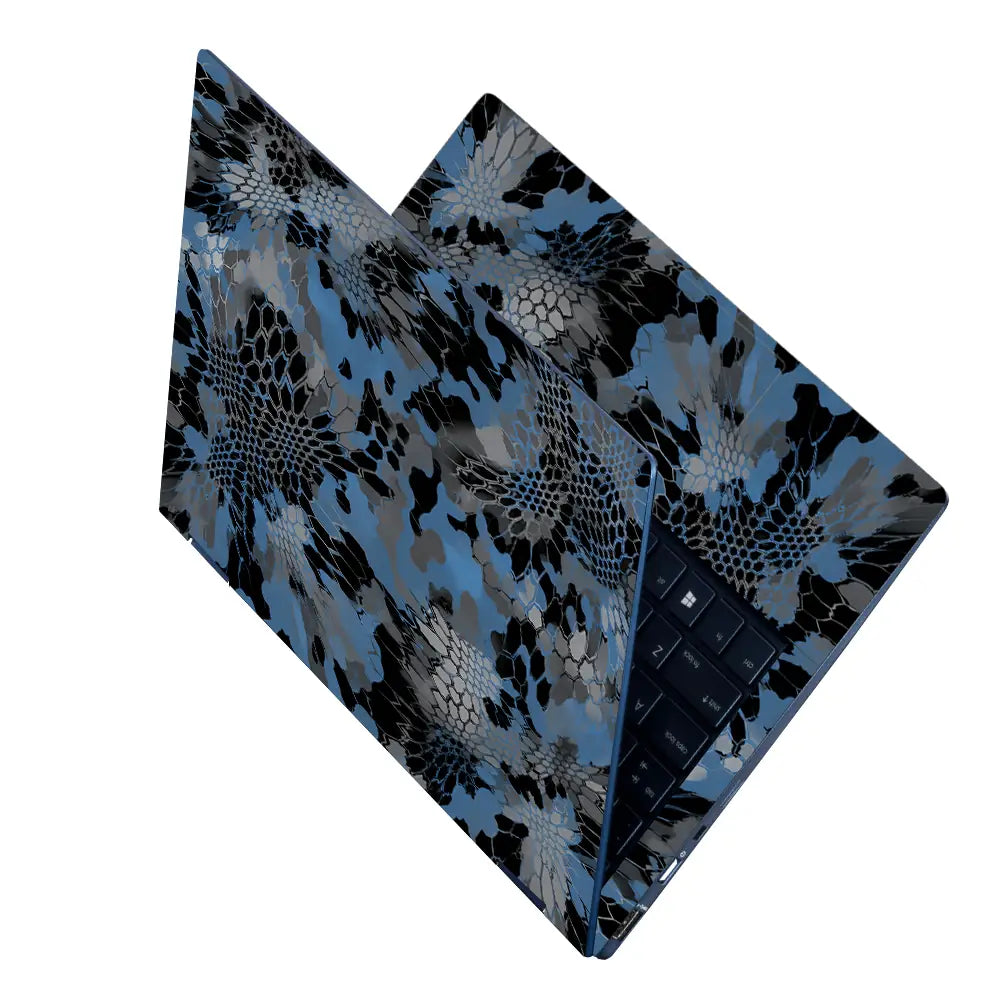 Camouflage Blue Snakeskin Laptop Skin - View 2