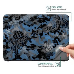 Camouflage Blue Snakeskin Laptop Skin - View 4
