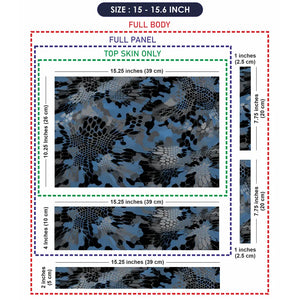 Camouflage Blue Snakeskin Laptop Skin - View 8