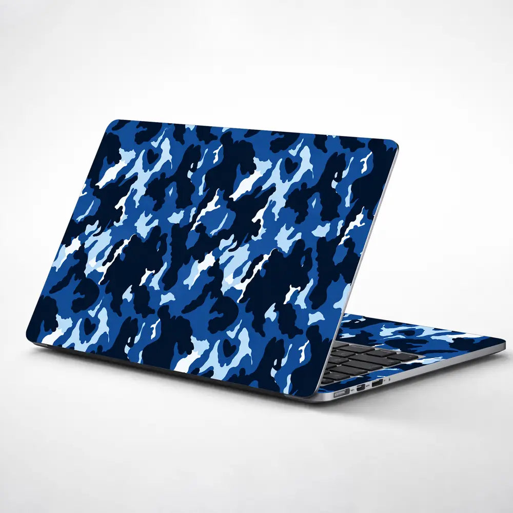 Camouflage Blue White Urban Laptop Skin - View 1