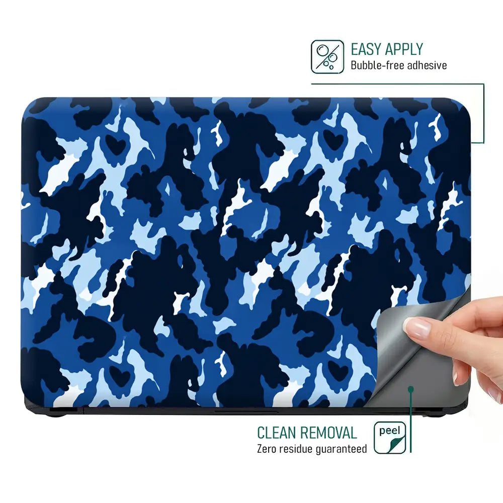 Camouflage Blue White Urban Laptop Skin - View 4