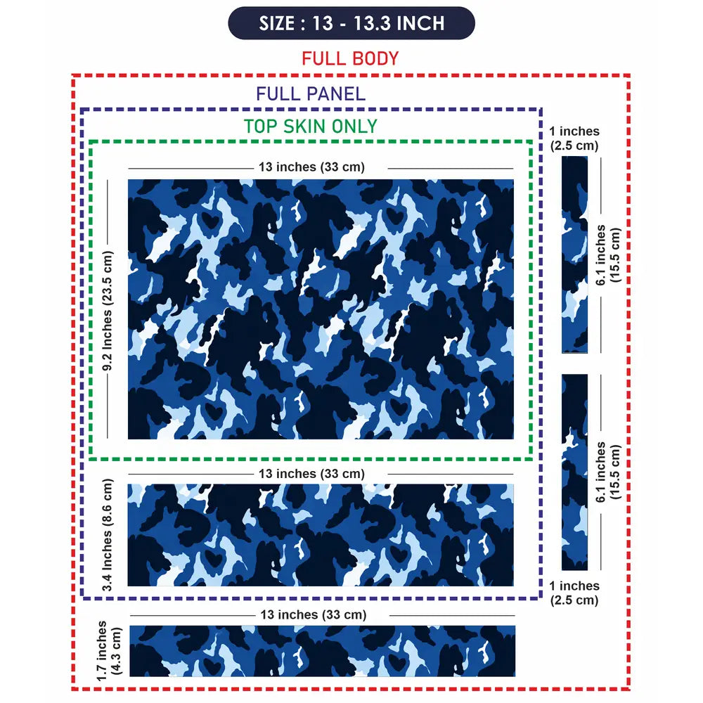 Camouflage Blue White Urban Laptop Skin - View 6