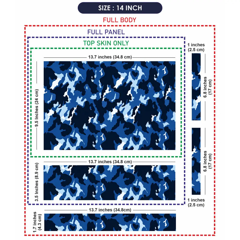 Camouflage Blue White Urban Laptop Skin - View 7