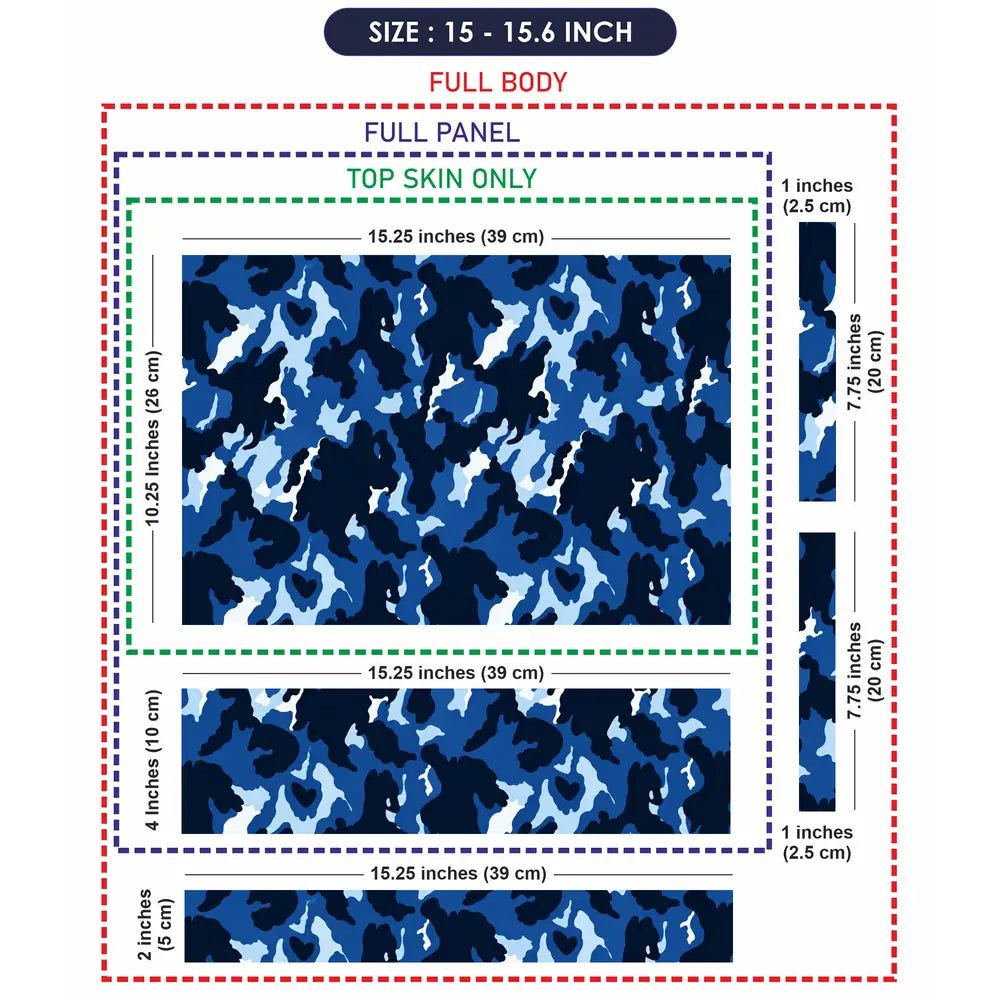 Camouflage Blue White Urban Laptop Skin - View 8