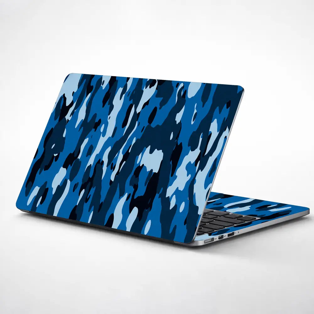 Camouflage Bright Blue Urban Laptop Skin - View 1