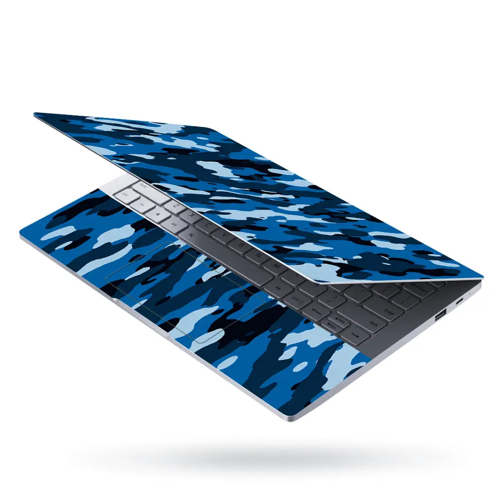 Camouflage Bright Blue Urban Laptop Skin - View 3