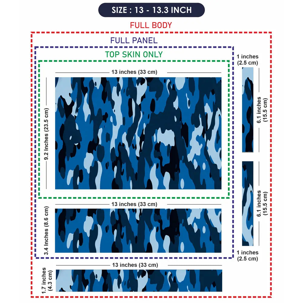 Camouflage Bright Blue Urban Laptop Skin - View 6