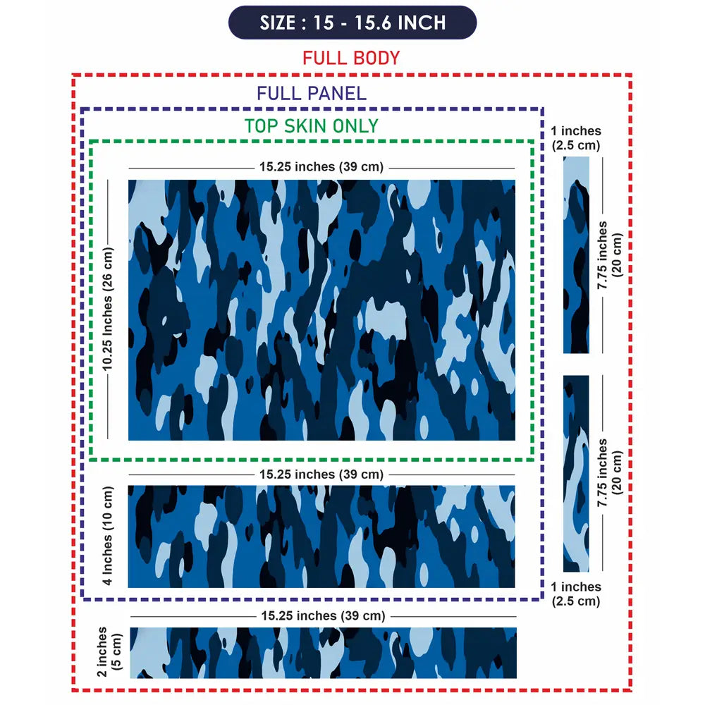 Camouflage Bright Blue Urban Laptop Skin - View 8