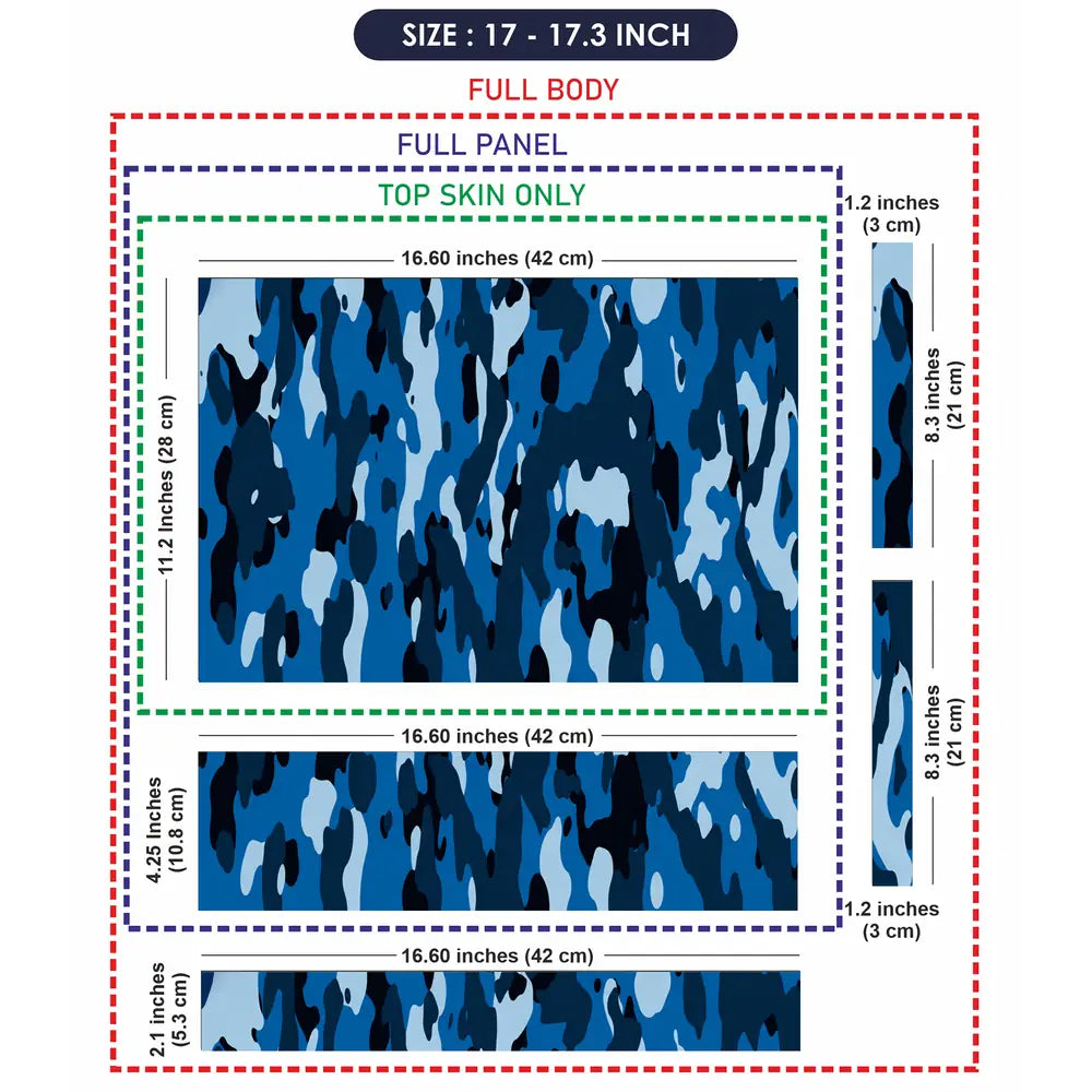 Camouflage Bright Blue Urban Laptop Skin - View 9