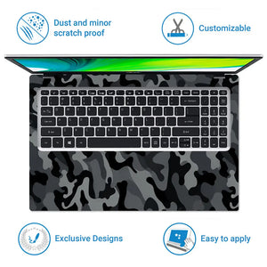 Camouflage Charcoal Urban Laptop Skin - View 5
