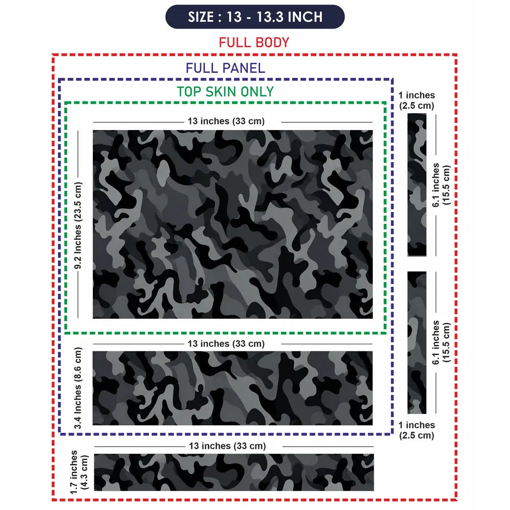 Camouflage Charcoal Urban Laptop Skin - View 6