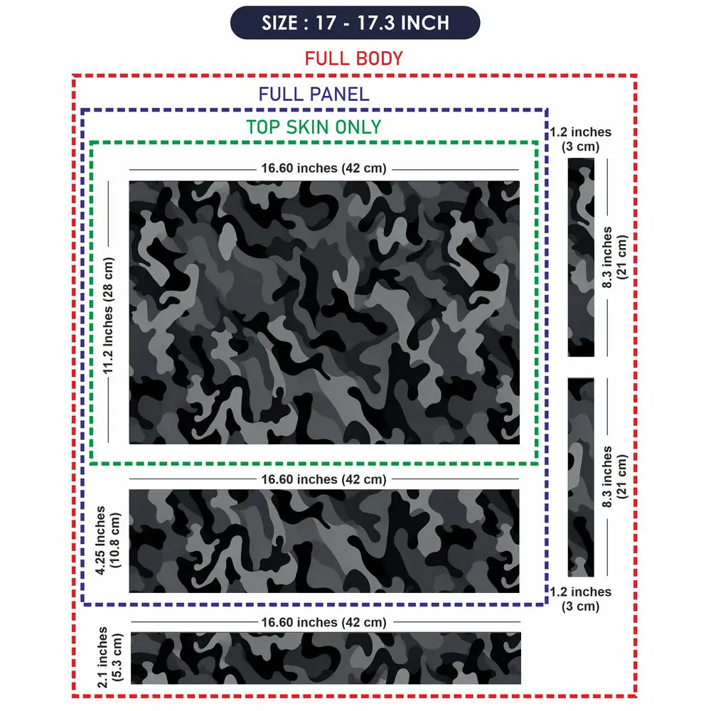 Camouflage Charcoal Urban Laptop Skin - View 9