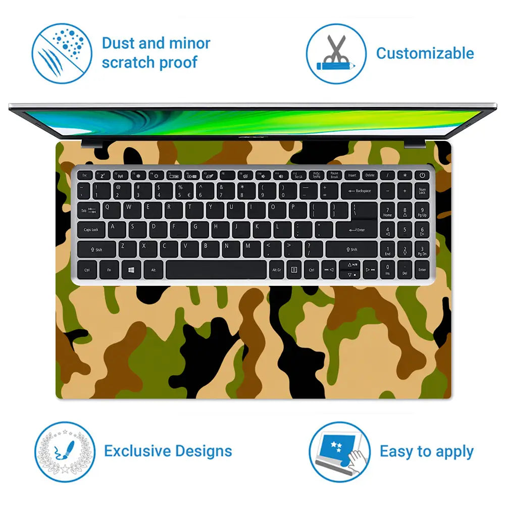 Camouflage Classic Woodland Laptop Skin - View 5