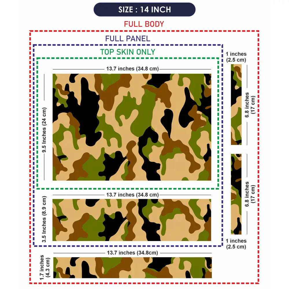 Camouflage Classic Woodland Laptop Skin - View 7