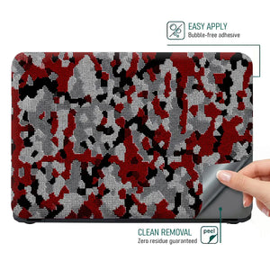 Camouflage Crimson Grey Laptop Skin - View 4