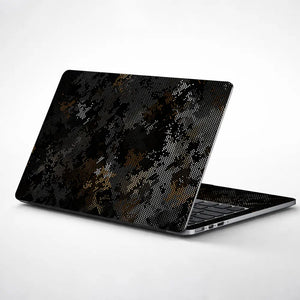 Camouflage Dark Distressed Digital Laptop Skin - View 1
