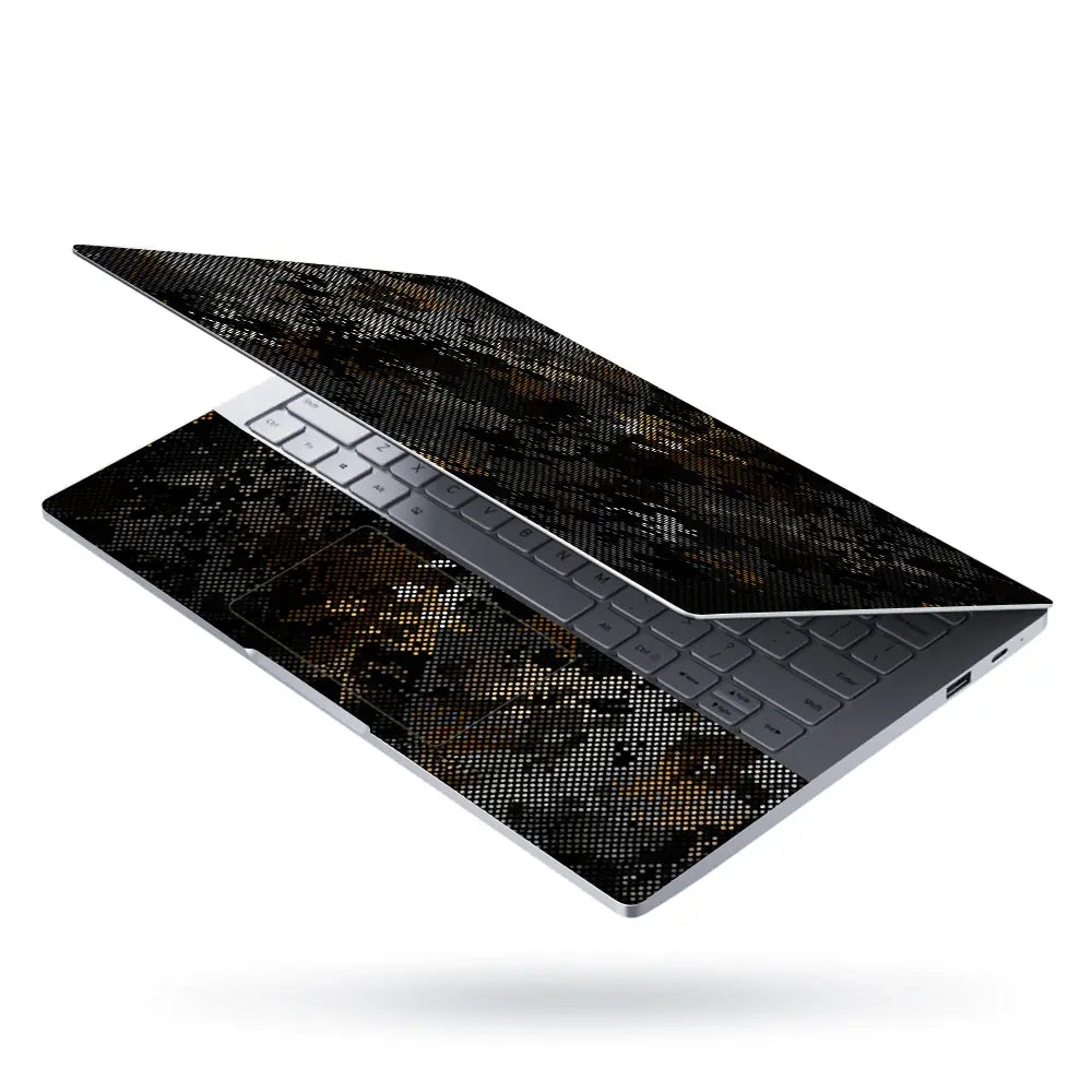 Camouflage Dark Distressed Digital Laptop Skin - View 3