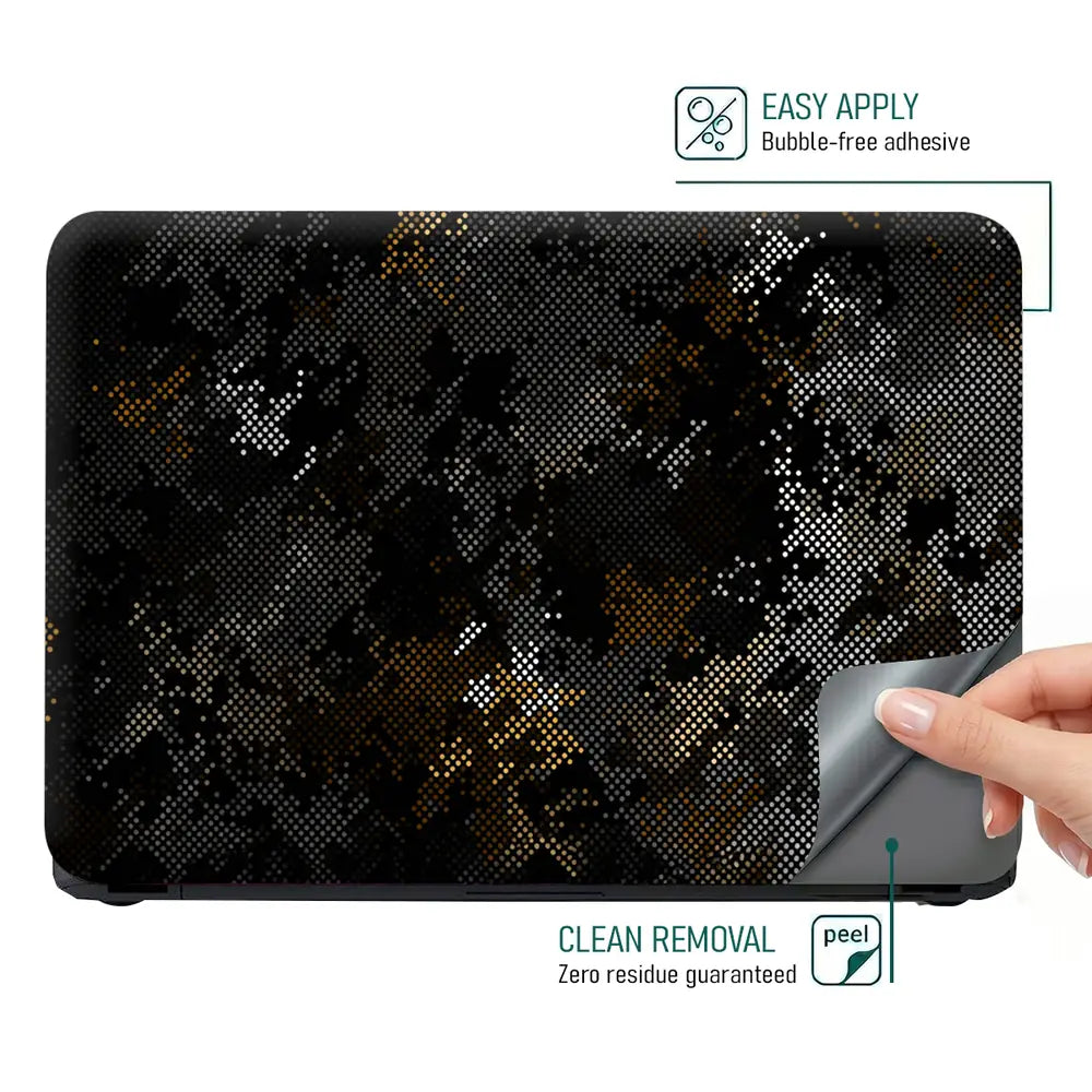 Camouflage Dark Distressed Digital Laptop Skin - View 4