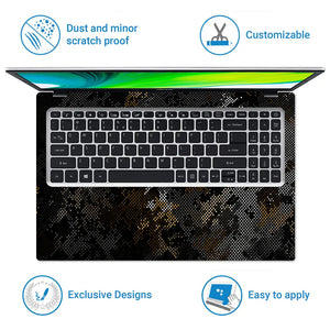 Camouflage Dark Distressed Digital Laptop Skin - View 5