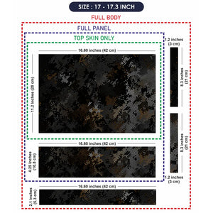 Camouflage Dark Distressed Digital Laptop Skin - View 9
