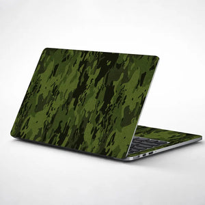 Camouflage Dark Forest Green Laptop Skin - View 1
