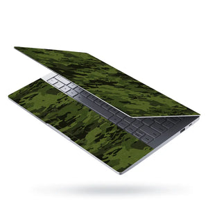 Camouflage Dark Forest Green Laptop Skin - View 3