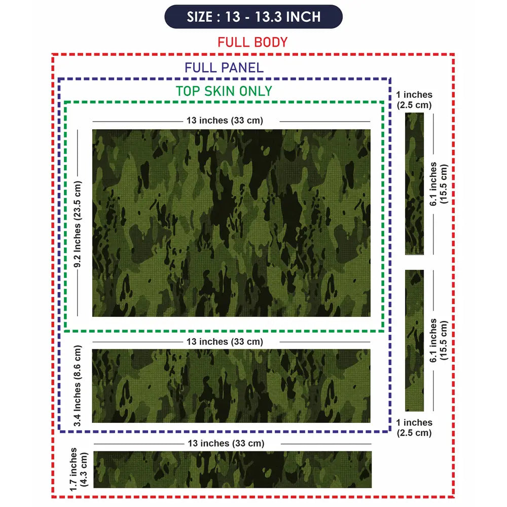 Camouflage Dark Forest Green Laptop Skin - View 6
