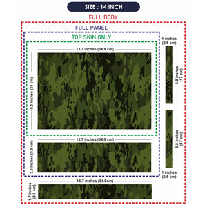 Camouflage Dark Forest Green Laptop Skin - View 7