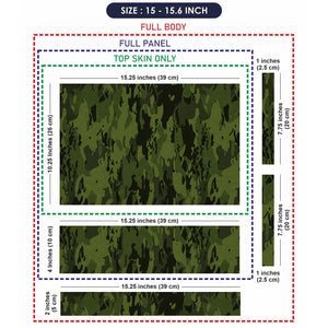 Camouflage Dark Forest Green Laptop Skin - View 8