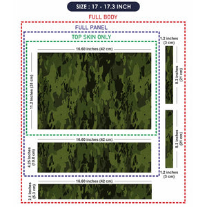 Camouflage Dark Forest Green Laptop Skin - View 9