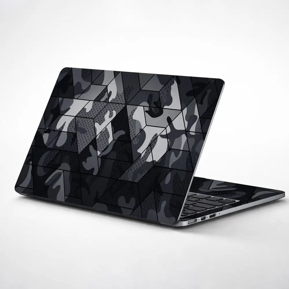 Camouflage Dark Geometric Hex Laptop Skin - View 1