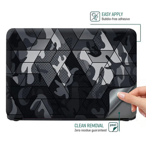 Camouflage Dark Geometric Hex Laptop Skin - View 4