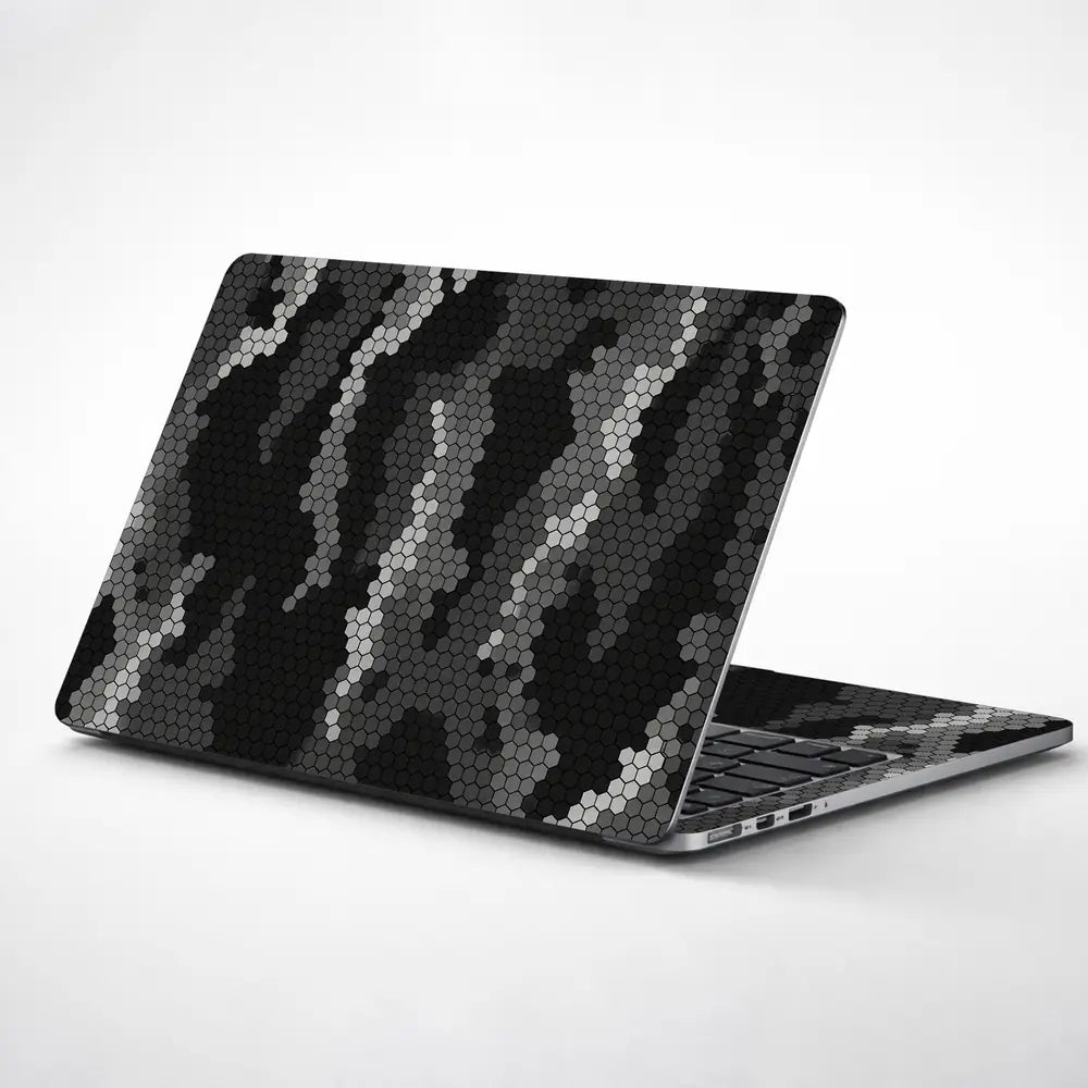 Camouflage Dark Hexagon Laptop Skin - View 1