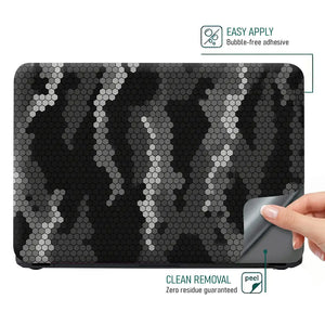 Camouflage Dark Hexagon Laptop Skin - View 4