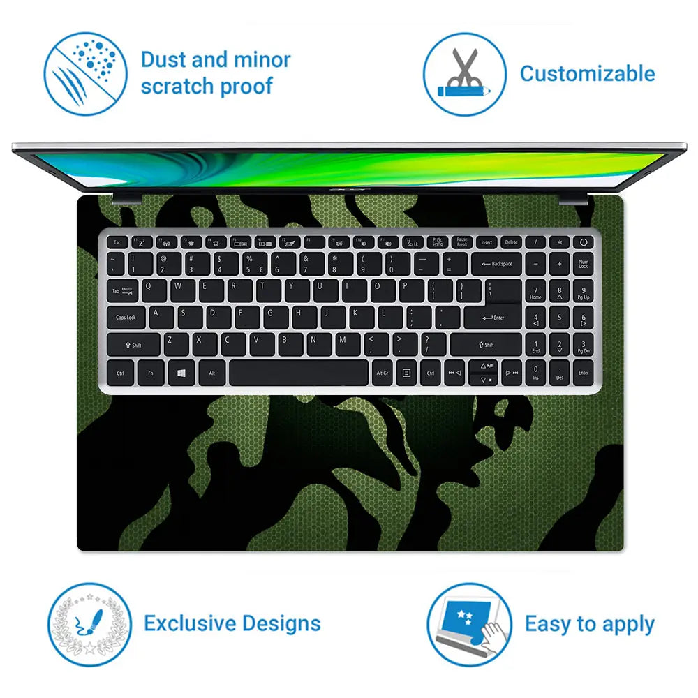 Camouflage Deep Forest Laptop Skin - View 5