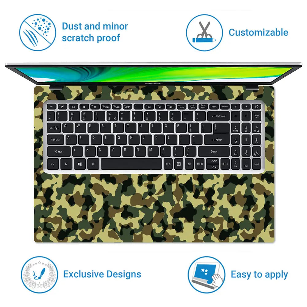 Camouflage Dense Green Micro Laptop Skin - View 5