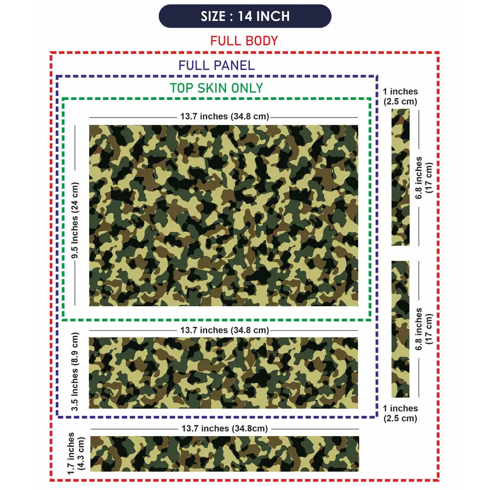 Camouflage Dense Green Micro Laptop Skin - View 7