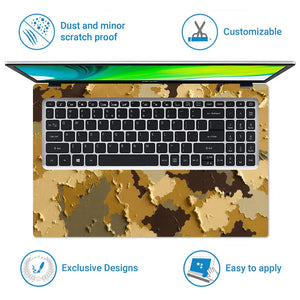 Camouflage Desert Sand Textured Laptop Skin - View 5
