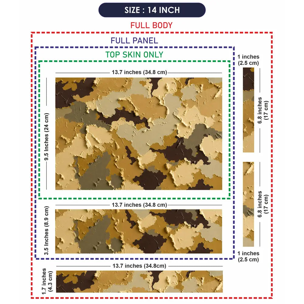 Camouflage Desert Sand Textured Laptop Skin - View 7