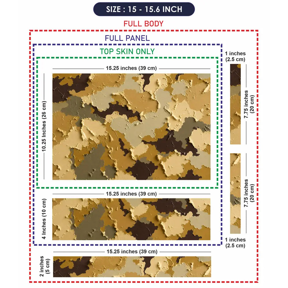 Camouflage Desert Sand Textured Laptop Skin - View 8