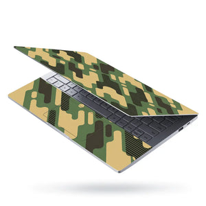 Camouflage Diagonal Stripe Green Laptop Skin - View 3
