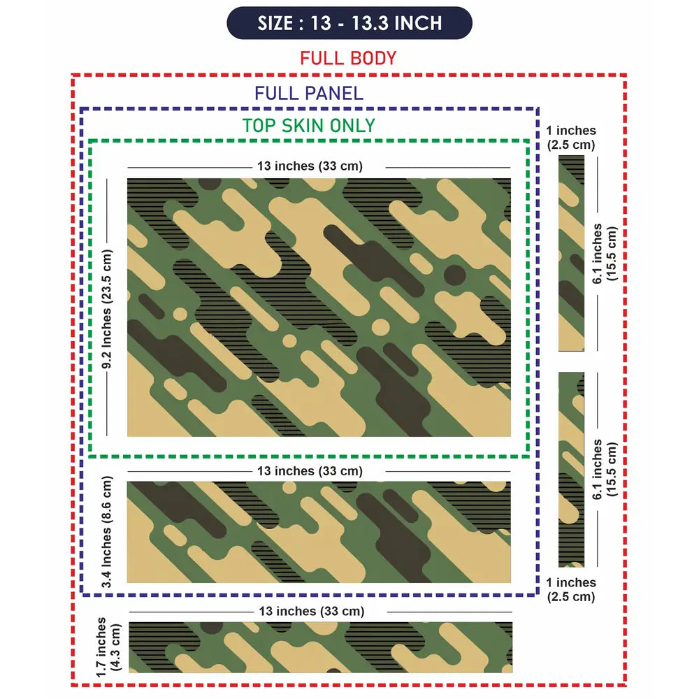 Camouflage Diagonal Stripe Green Laptop Skin - View 6
