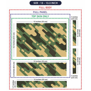 Camouflage Diagonal Stripe Green Laptop Skin - View 6