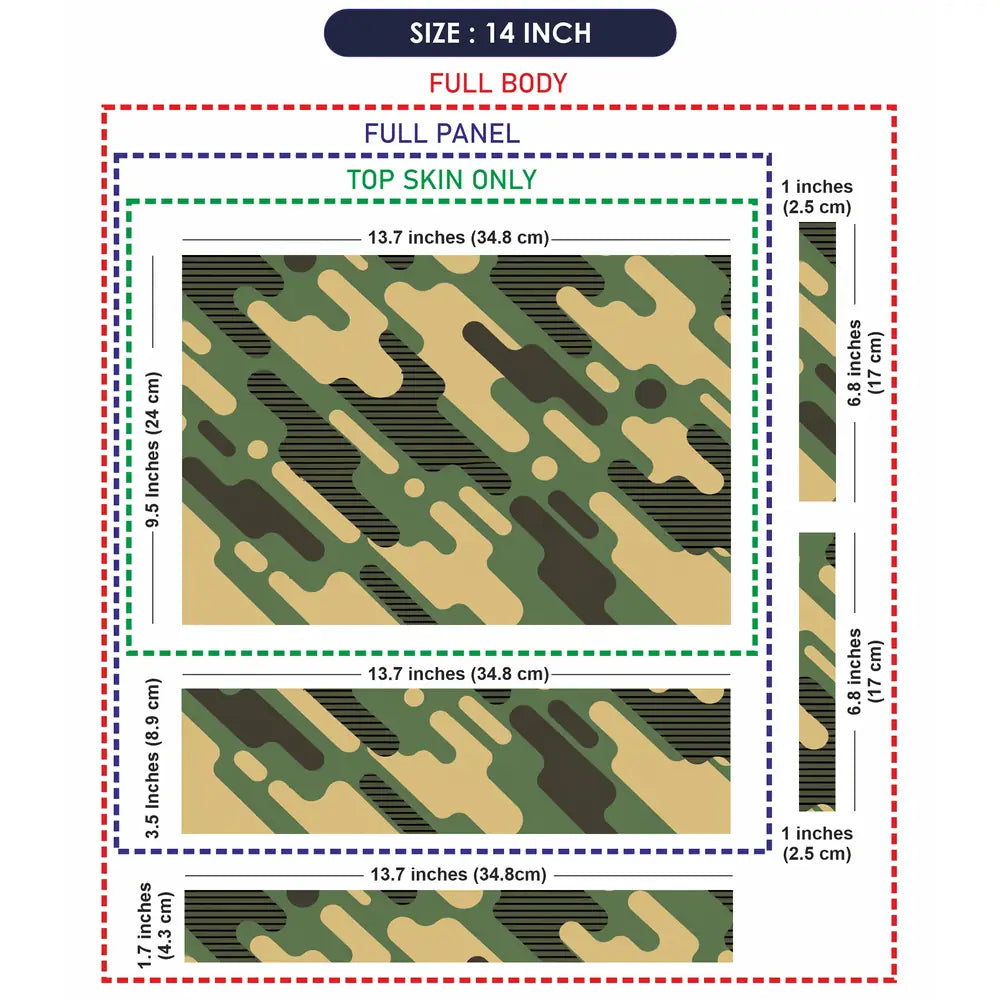 Camouflage Diagonal Stripe Green Laptop Skin - View 7