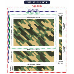 Camouflage Diagonal Stripe Green Laptop Skin - View 8