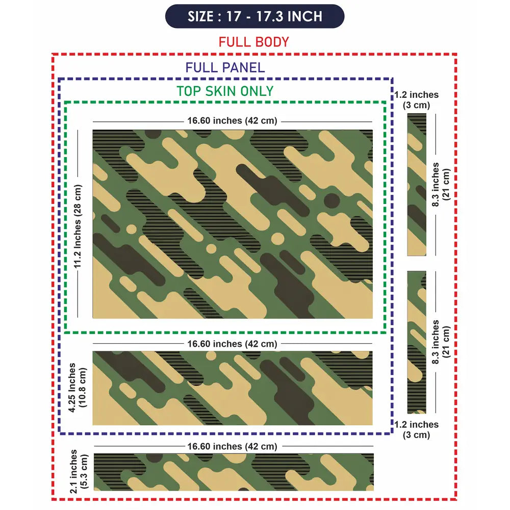 Camouflage Diagonal Stripe Green Laptop Skin - View 9