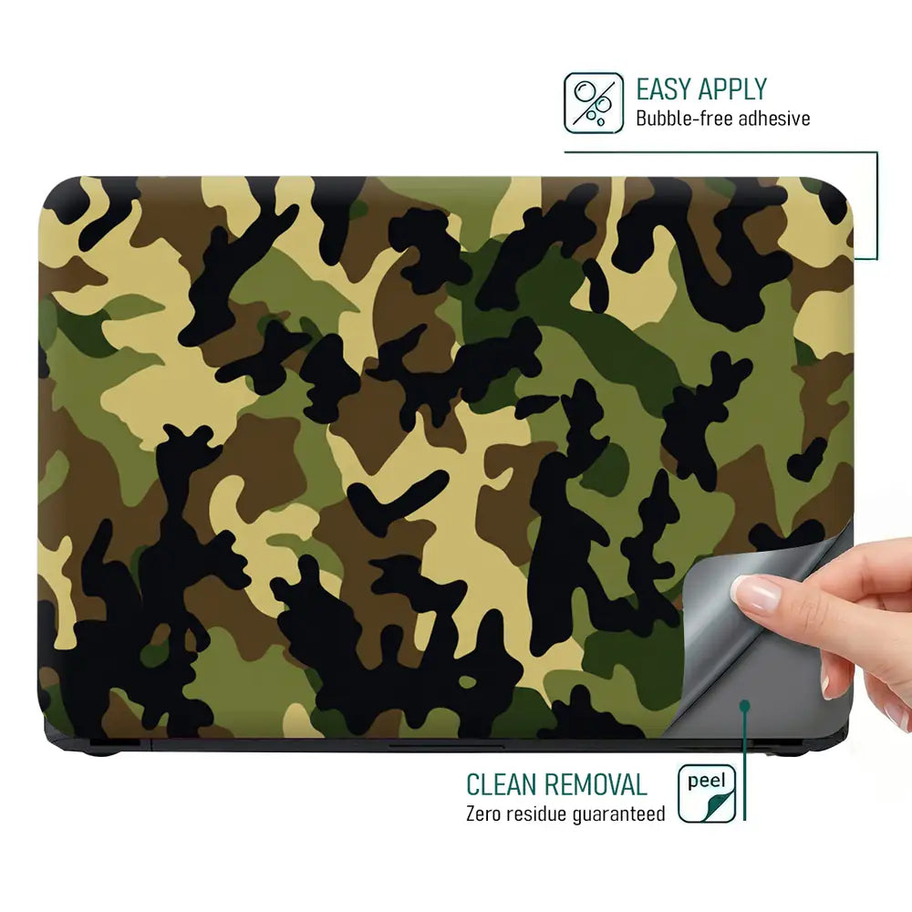 Camouflage Earthy Woodland Laptop Skin - View 4